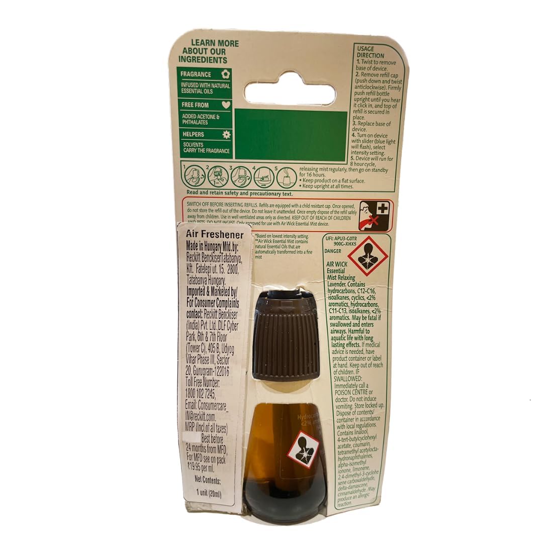 Air Wick Essential Mist Automatic Fragrance Diffuser Refill, Relaxing Lavender Scent - 20ml | Natural Essential Oil Air Freshener Refill for Home & Office | Automatic Spray for Bedroom, Bathroom & Living Room