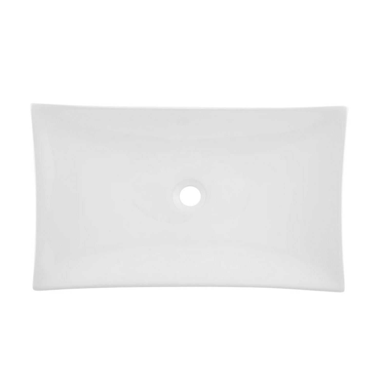 DAX White Ceramic Rectangular Single Bowl Bathroom Vessel Sink - 25.75