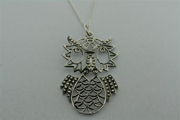 Owl Pendant Necklace for Women - 80cm Silver Chain, Boho Owl Jewelry Gift for Her - Perfect for Casual Wear, Layering & Special Occasions