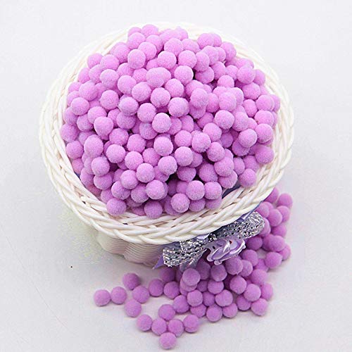 Dalab Mini Fluffy 8mm White Pom Poms - Soft Round DIY Craft Pompoms for Sewing, Kids Toys, Home Decor, Gift Wrapping & Party Supplies (20g, 16-Pack)