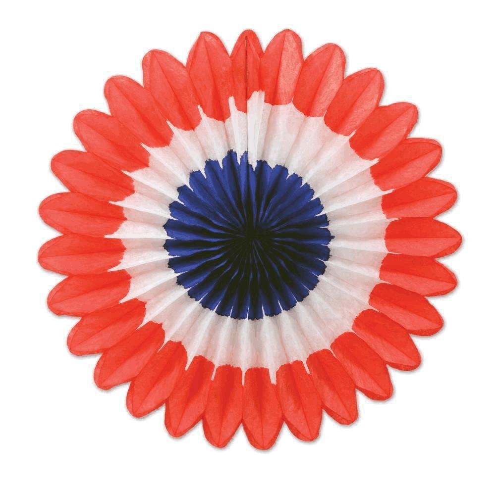 Mini Tissue Fans - Patriotic Red, White & Blue Paper Hand Fans for Weddings, Parties & Outdoor Events | Portable Cooling Fan for Summer, Picnics & Sporting Events