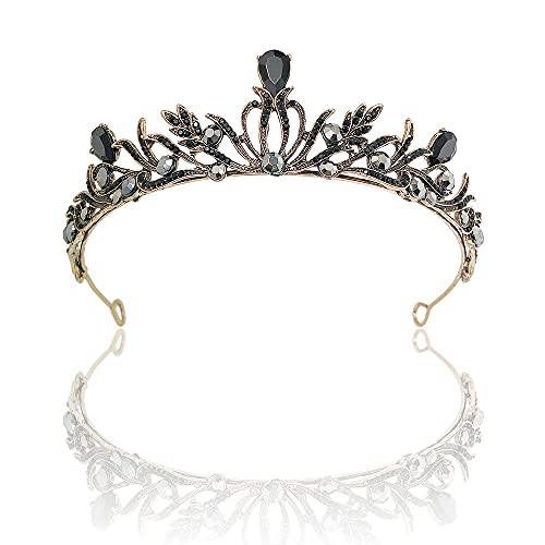 Vintage Baroque Queen Tiara Crown for Women - Crystal Rhinestone Bridal Hair Jewelry Headpiece, Wedding & Party Hair Accessories - Perfect for Brides, Prom, Pageants, and Special Occasions