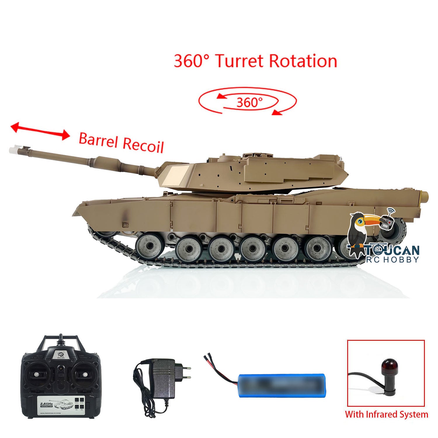 HengLong 1/16 Scale M1A3 Abrams RC Tank - Factory Original Refitted Painted Ready-to-Run (RTR) with Metal Chassis & Plastic Upper Hull - Hobby Model 3918 | Perfect for Military Enthusiasts, Collectors & RC Tank Battles