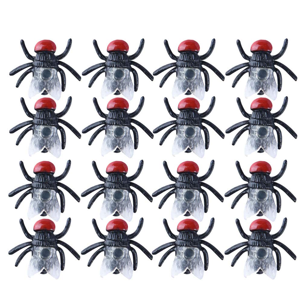 TOYANDONA 60pcs Realistic Fake Flies Plastic Prank Toys - Black Joke Party Favors for Halloween, April Fools & Office Pranks - Funny Gag Gifts for Friends & Family