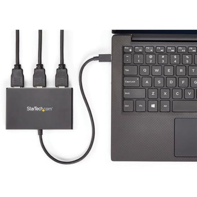 StarTech.com 3-Port USB-C to Triple HDMI Multi-Monitor Adapter - 3X 1080p 60Hz Display Extender/Splitter for Laptop with Extra-Long Cable - Windows Compatible (MSTCDP123HD) - Perfect for Home Office, Gaming & Multi-Tasking