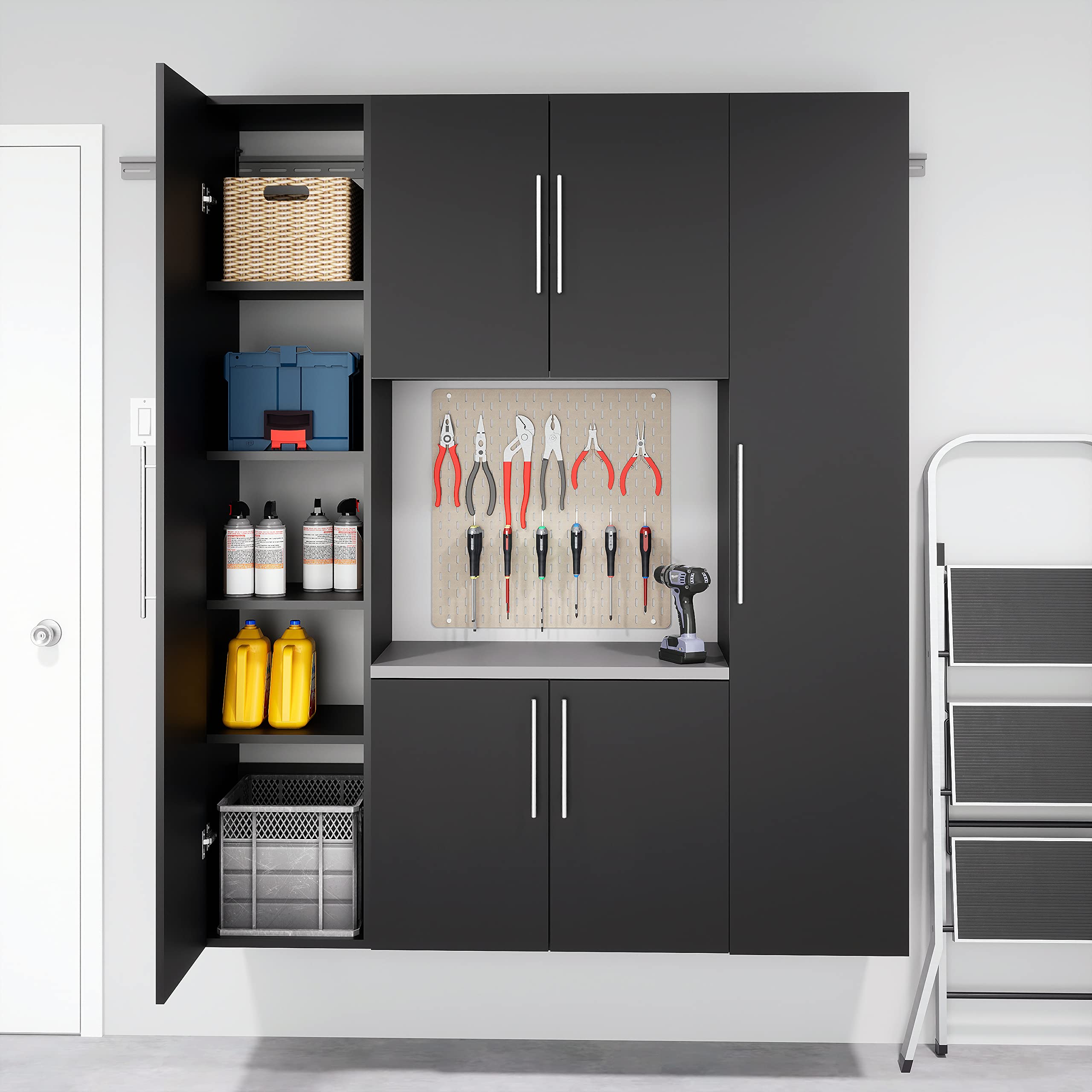 Prepac Black Wall Mounted Garage Storage Cabinet - 18