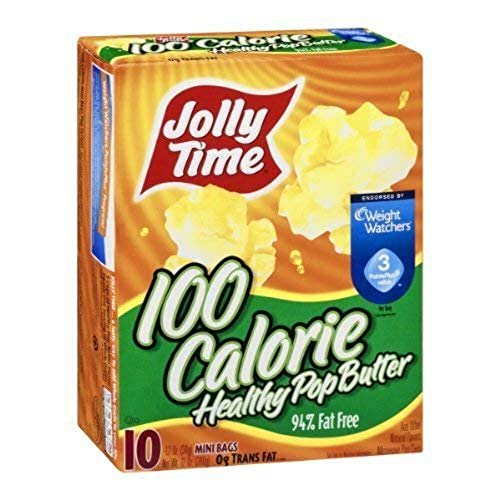 Jolly Time Healthy Pop Butter Microwave Popcorn - 100 Calorie Mini Bags (10 Count) | Low Calorie Snack for Movie Nights, Office Breaks & School Lunches