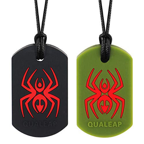 Sensory Chew Necklace for Kids & Adults - 2 Pack Spider Teether Toy for Autism, ADHD, Anxiety Relief - BPA-Free Chewing Aid to Reduce Biting & Fidgeting - Perfect for Classroom, Travel & Sensory Therapy