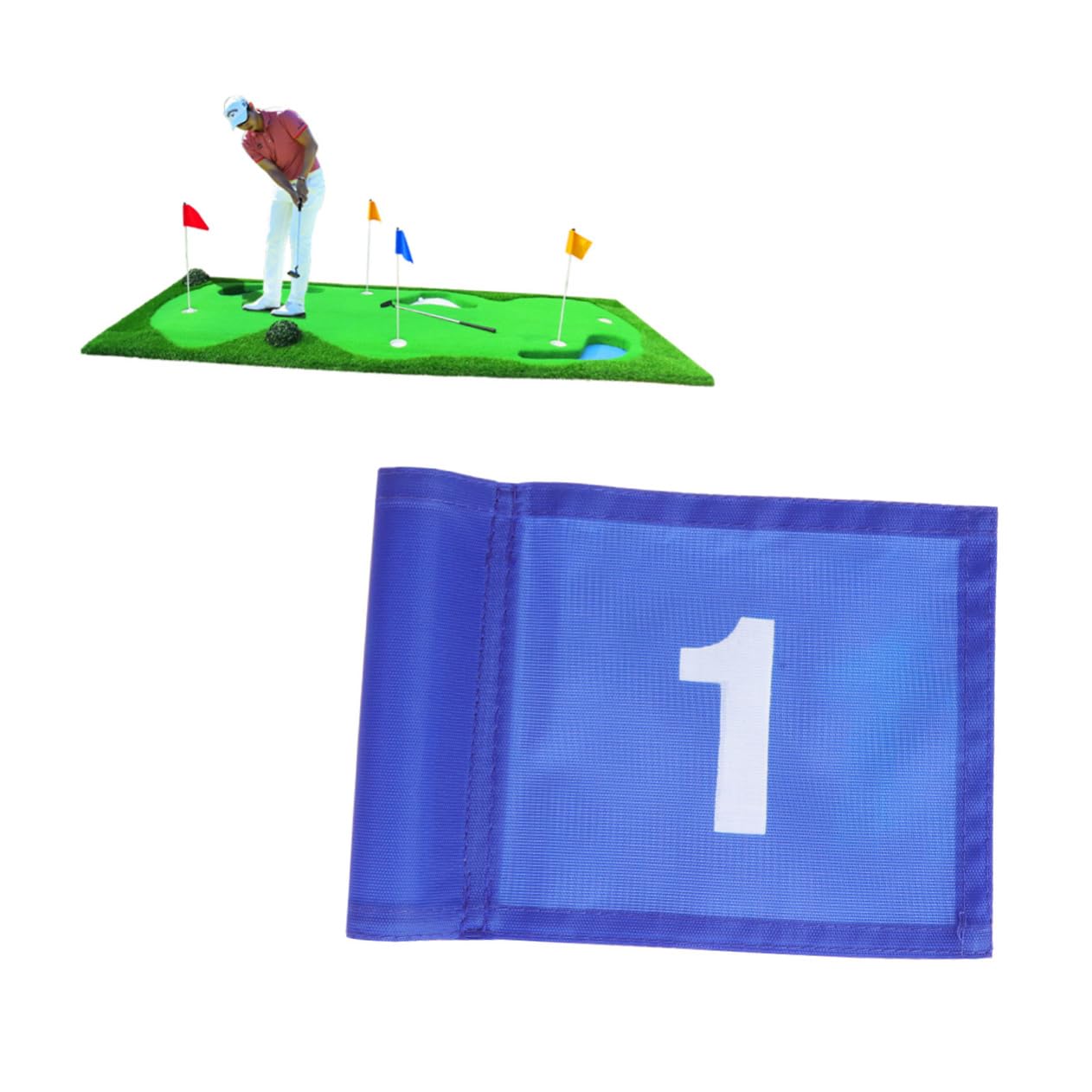 3-Pack Golf Flagstick with Numbered Hole Flags - Portable Cart & Training Flags for Practice - Durable Flag Sticks & Poles - Perfect for Driving Range, Backyard Practice & Tournament Use