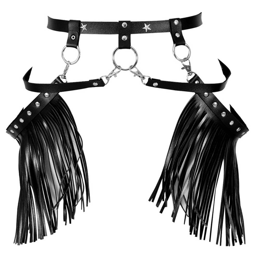 Sexy Punk Body Chain Leather Leg Harness Layered Waist Chain for Women - Gothic Rave Party Accessory, Nightclub Outfit, BDSM Fashion, Festival Wear