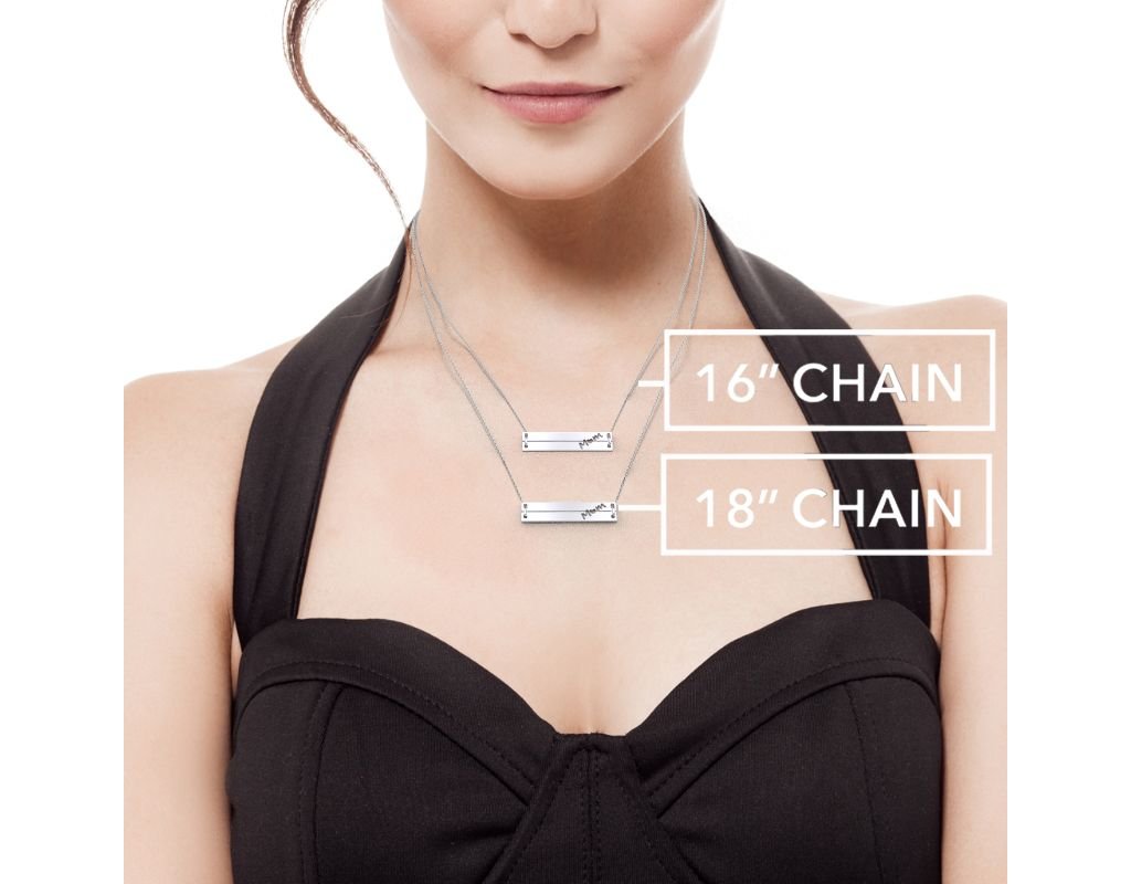 Personalized Engravable Double Bar Necklace for Mom - Sterling Silver Jewelry Gift for Mother's Day, Birthday & Anniversary | Elegant Layering Necklace for Women