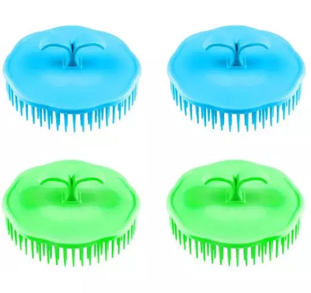 ZAUKY 4-Pack Round Plastic Hair Washing Combs - Scalp Massager & Shower Brush for Men & Women (Multicolor) - Perfect for Relaxing Scalp Care & Hair Washing in Bath or Shower