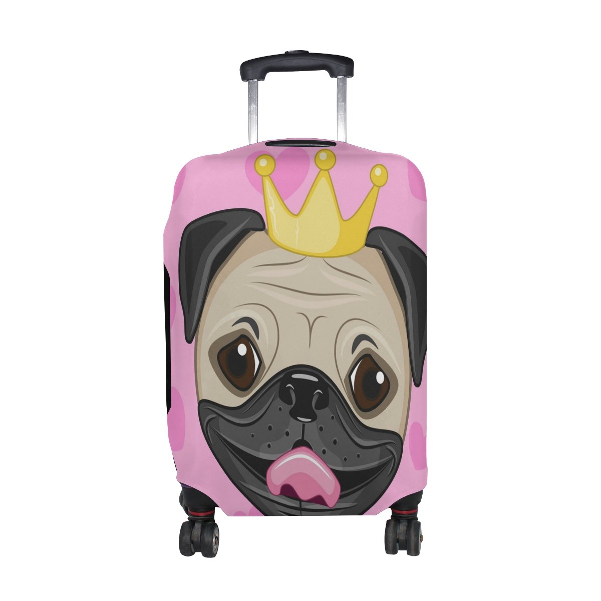 ALAZA Princess Pug Dog Puppy Travel Luggage Cover - Waterproof Suitcase Protector for Airlines, Perfect for Pet Lovers & Vacation Trips