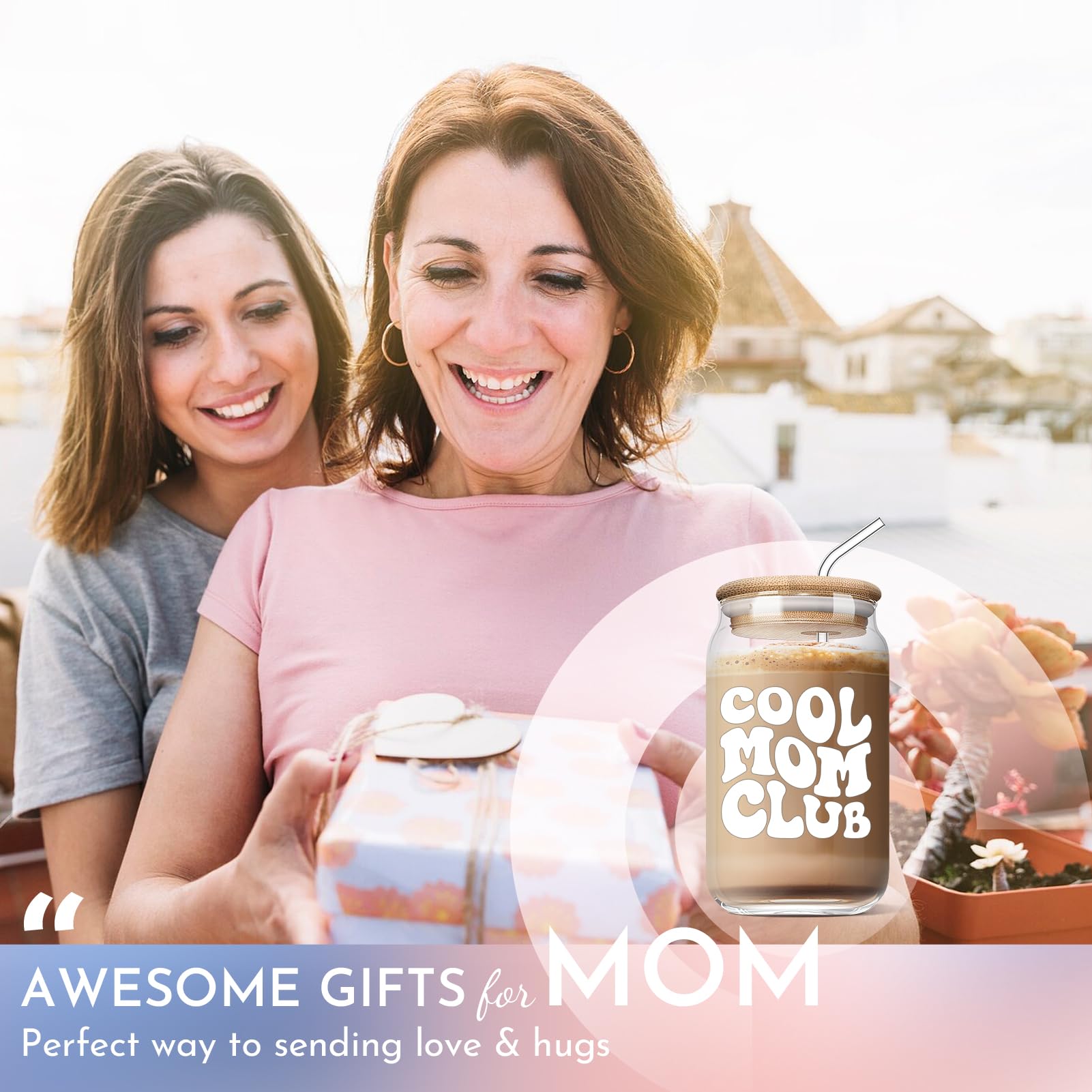 Funny Mom Gifts from Daughter or Son - AGOT 16 Oz Coffee Glass for Mother's Day, Birthday, Christmas - Perfect Gift for Mom, Mother-in-Law & Bonus Moms - Great for Coffee Lovers & Cool Mom Club Members