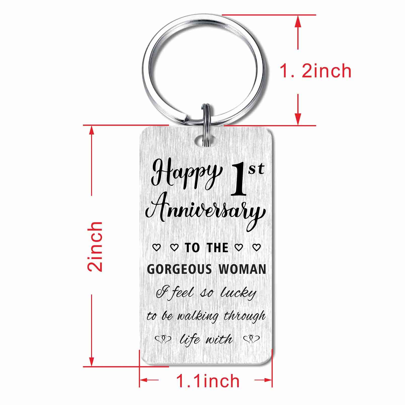 HYHYDHP 1 Year Anniversary Keychain - Romantic Wedding Gift for Husband & Wife - Perfect 1st Anniversary Present for Couples - Ideal for Valentine's Day, Anniversaries & Romantic Occasions