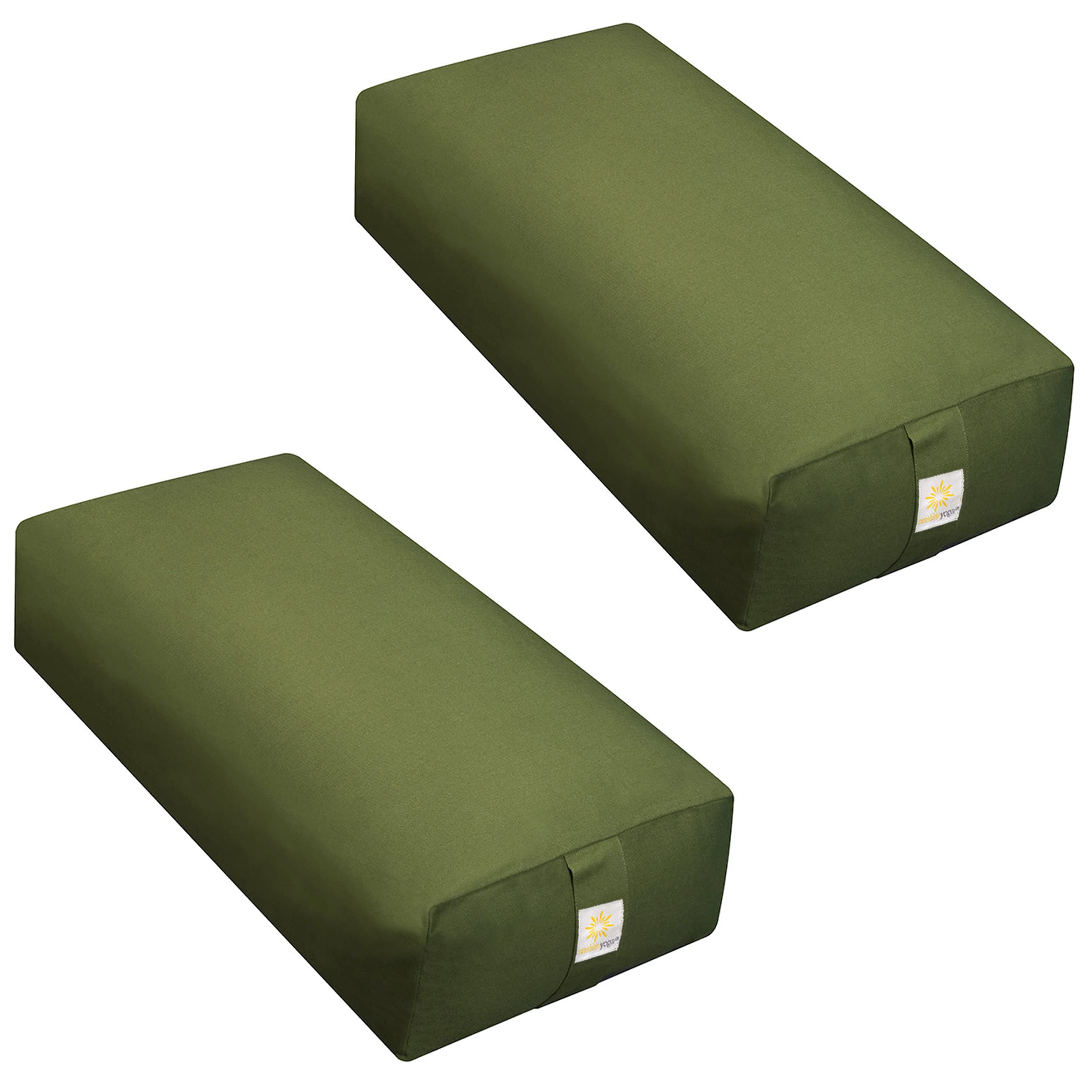Premium Extra Firm Yoga Bolster Pillow 24x12x6 Inches - Cinched or Zippered Rectangular Yoga Cushion with Removable Cotton Cover for Yoga Studios, Home Practice, Meditation & Pregnancy Support (1/2/4 Pack Options)