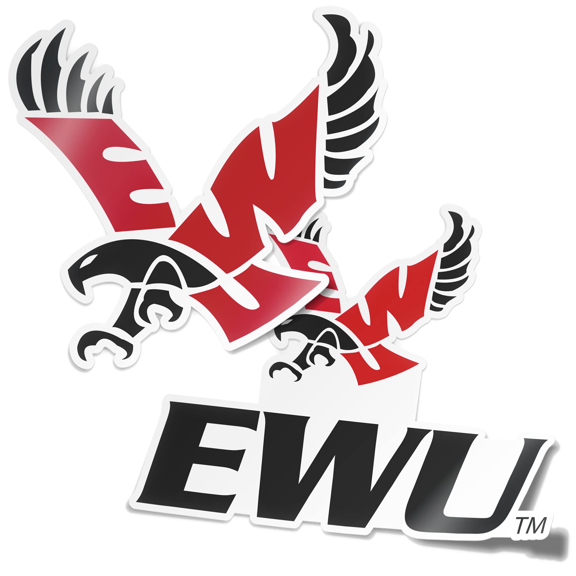 Eastern Washington University Eagles Vinyl Decal Sticker Set - 4 Inch Cactus Design for Laptop, Water Bottle, Car & Scrapbook | Perfect for College Fans, School Spirit & DIY Crafts