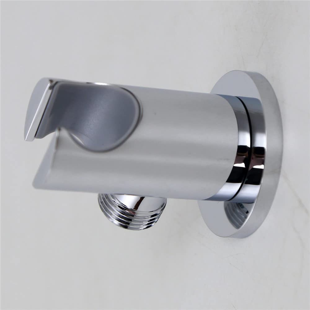 Handheld Shower Head Holder with Hose Connector - Wall Mount Shower Wand Bracket, 1/2