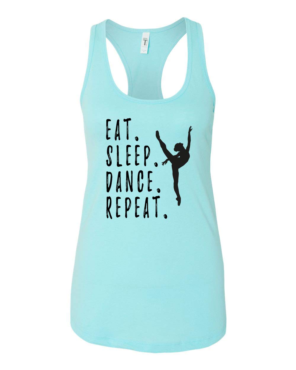Eat Sleep Dance Repeat Ladies Racerback Tank Top - Gym Yoga Workout Running Fitness