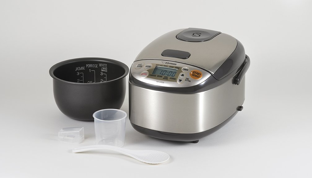 Zojirushi NS-LHC05 3-Cup Micom Rice Cooker & Warmer - Stainless Dark Brown | Perfect for Small Kitchens, Dorms & Office Lunch Prep