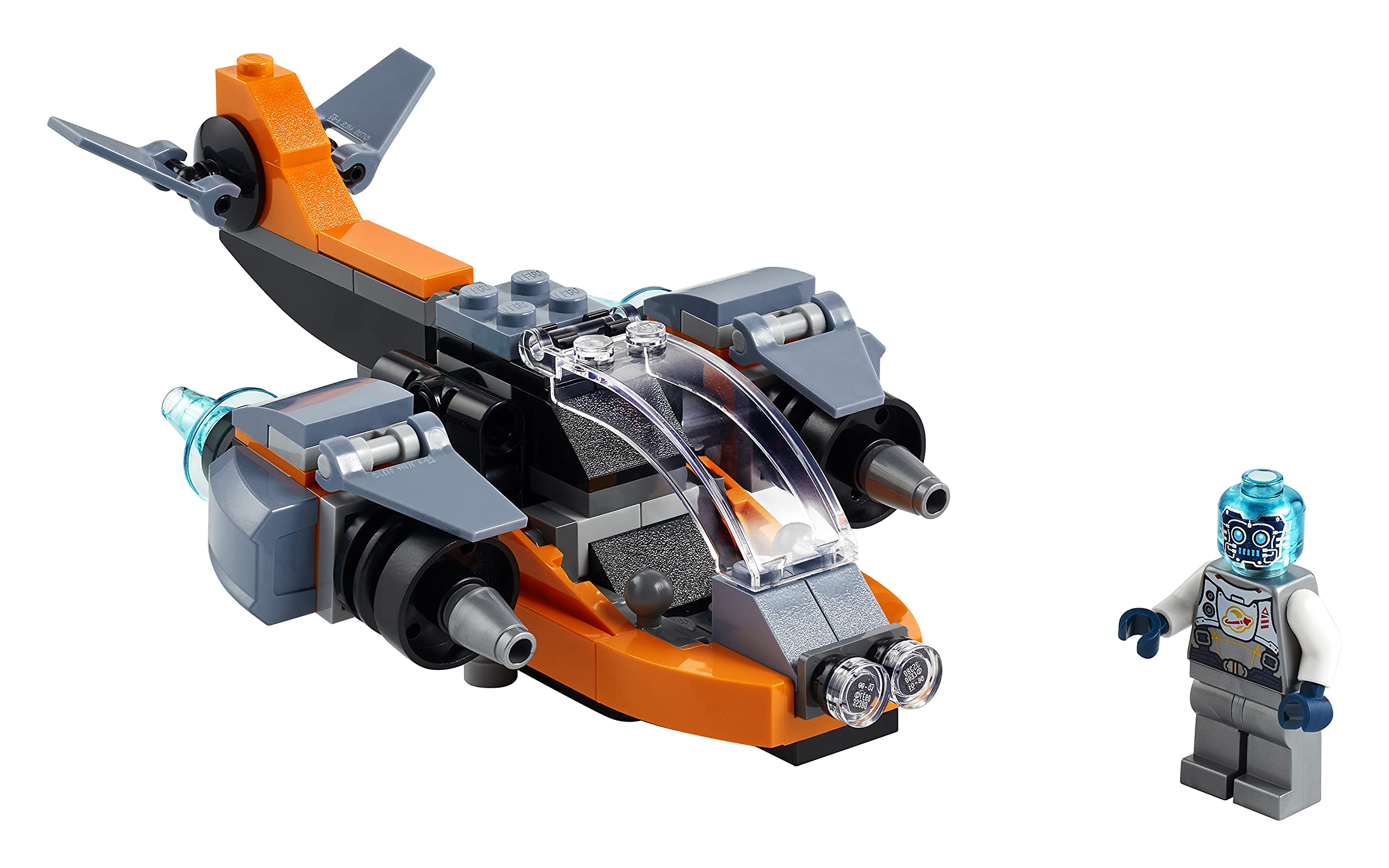 LEGO 31111 Creator 3-in-1 Cyber Drone Building Kit with Motorcycle & Robot Figure - Space-Themed STEM Toy for Boys & Girls Ages 6+ - Perfect for Creative Play, Birthday Gifts & Educational Fun