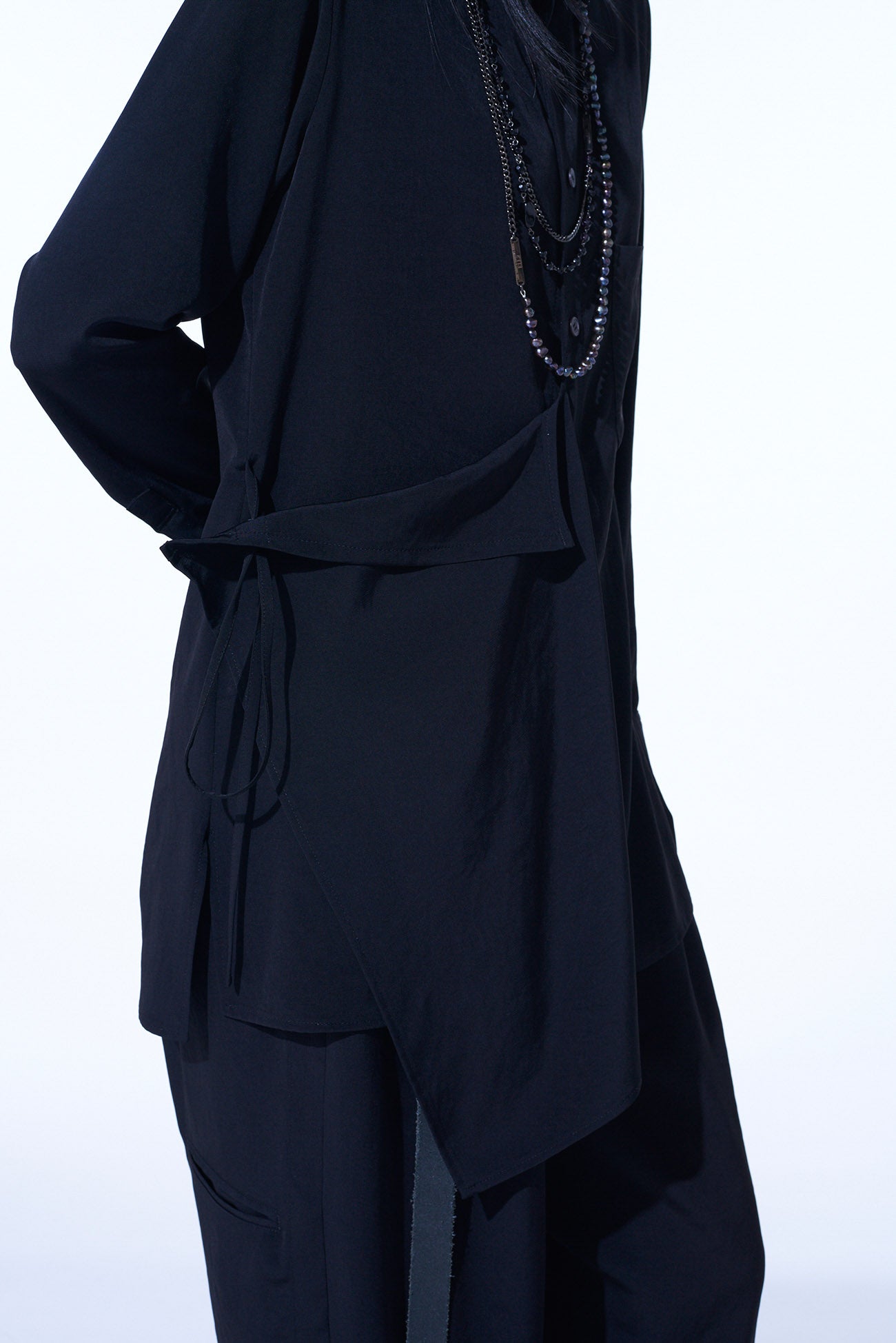 Elegant Crepe de Chine Draped Shirt for Women - Soft Flowy Blouse for Office, Party & Date Night Outfits