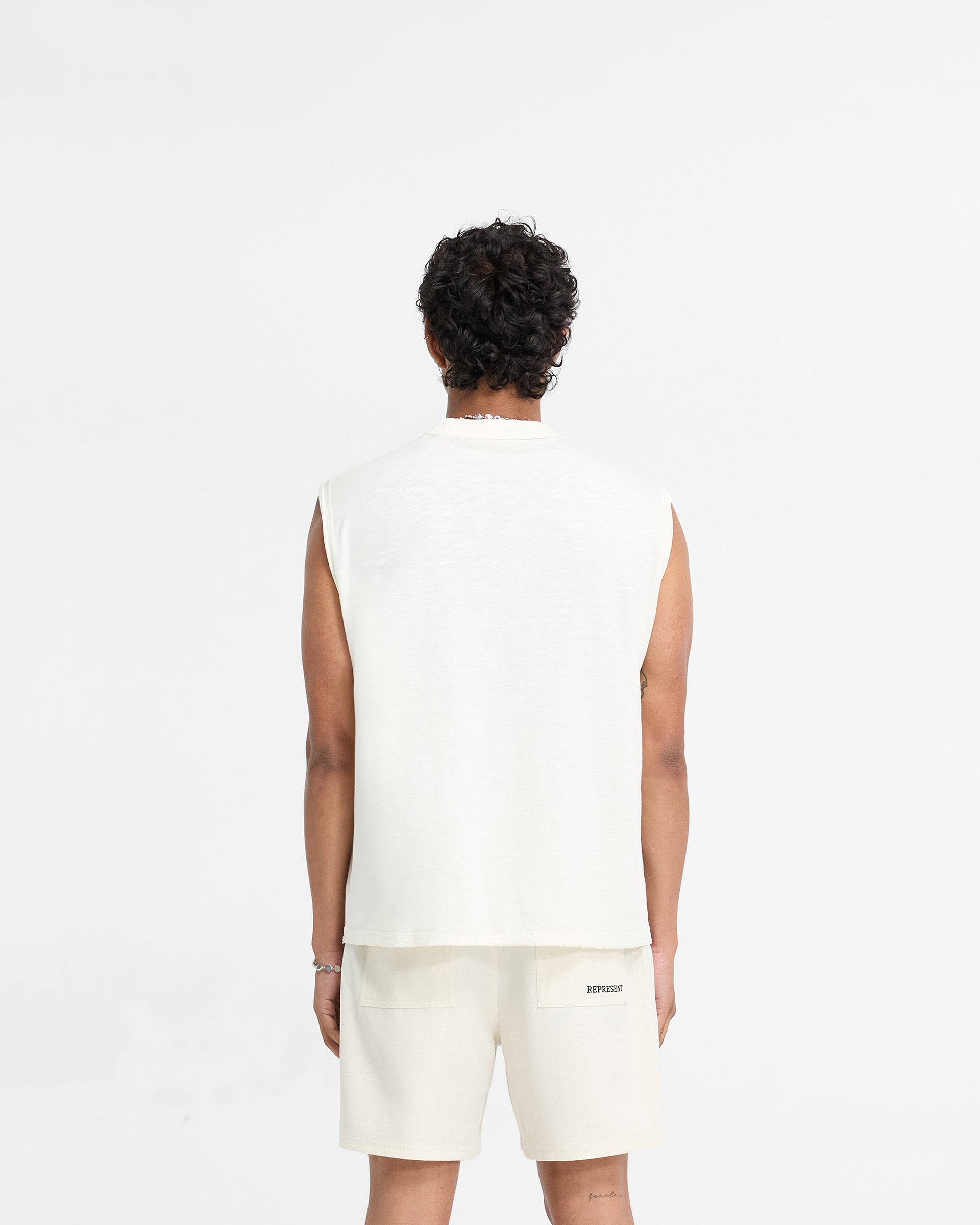 Slub Tank Top for Women - Soft Cotton Casual Tee - Flat White - Perfect for Summer Outfits & Layering