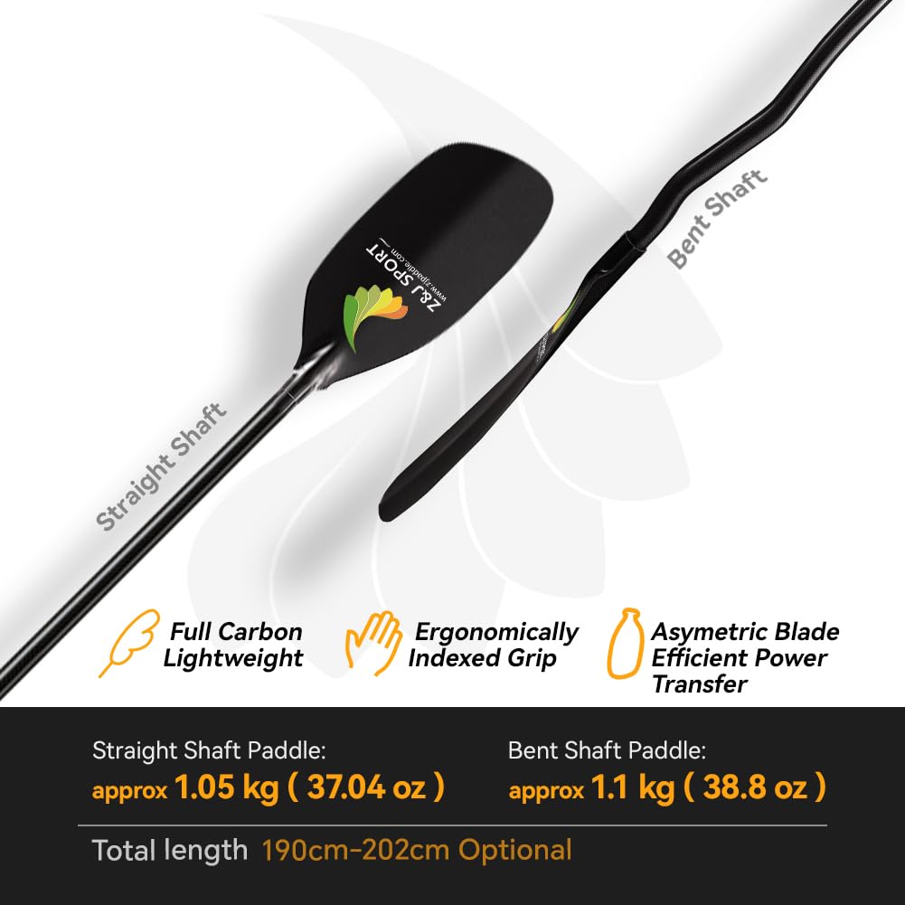 Premium Full Carbon Whitewater Kayak Paddle - Ultra Lightweight 2-Piece Paddle for Whitewater, River Running & Creeking | Includes Free Paddle Bag | Perfect for Adventure Kayaking, Rapids & Outdoor Water Sports