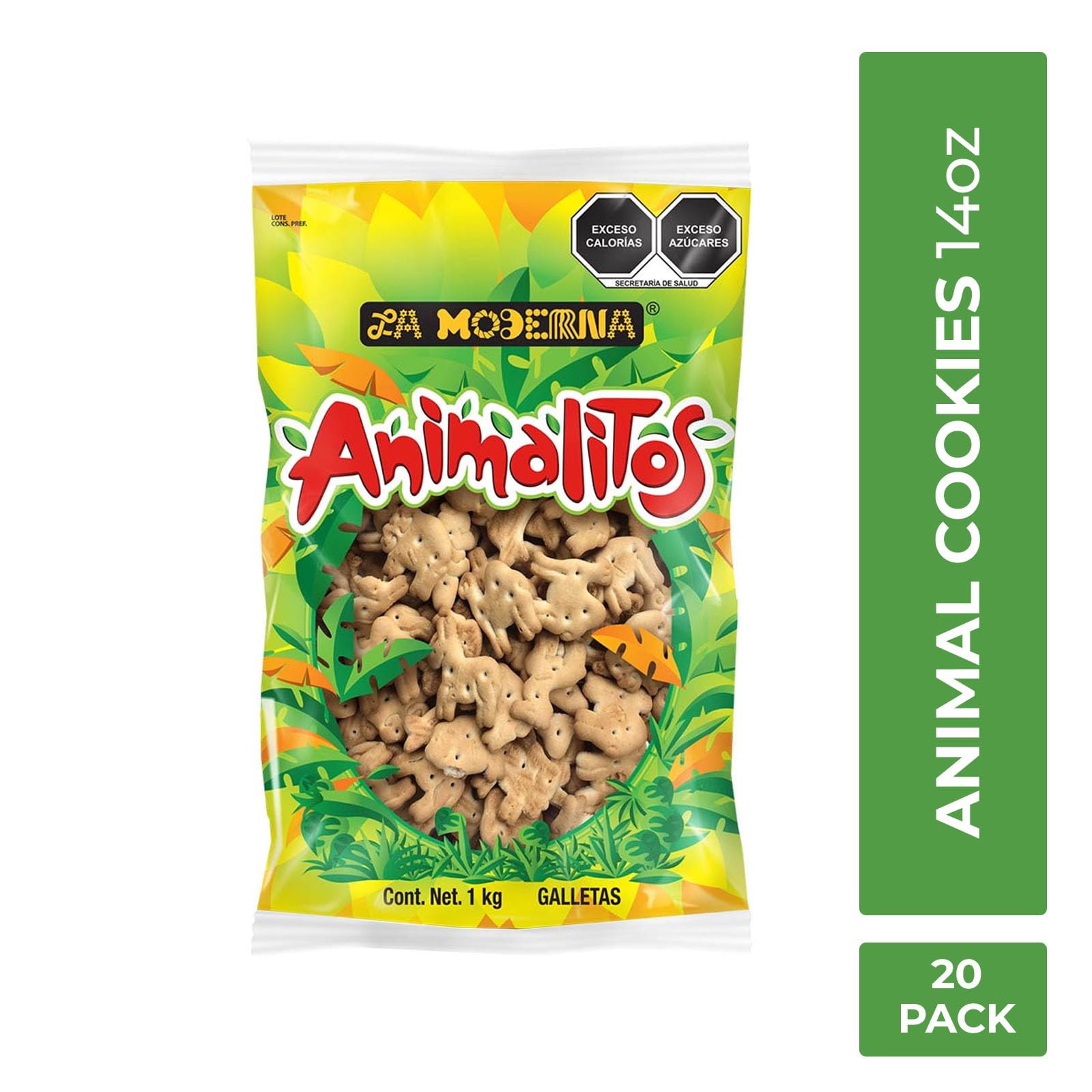 LA MODERNA Animal Crackers - Delicious Sweet Cookies, 14 oz (Pack of 20) - Perfect for Kids Snacks, School Lunches & Party Treats