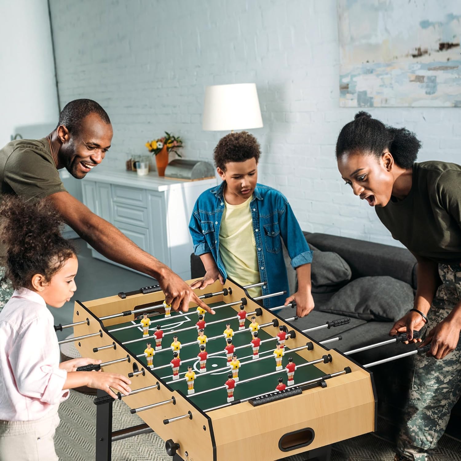 IDEALHOUSE 48” Foldable Foosball Table for Adults & Kids - 26 Soccer Players - Space-Saving Indoor/Outdoor Game Table for Home, Game Room, Parties & Backyard Fun