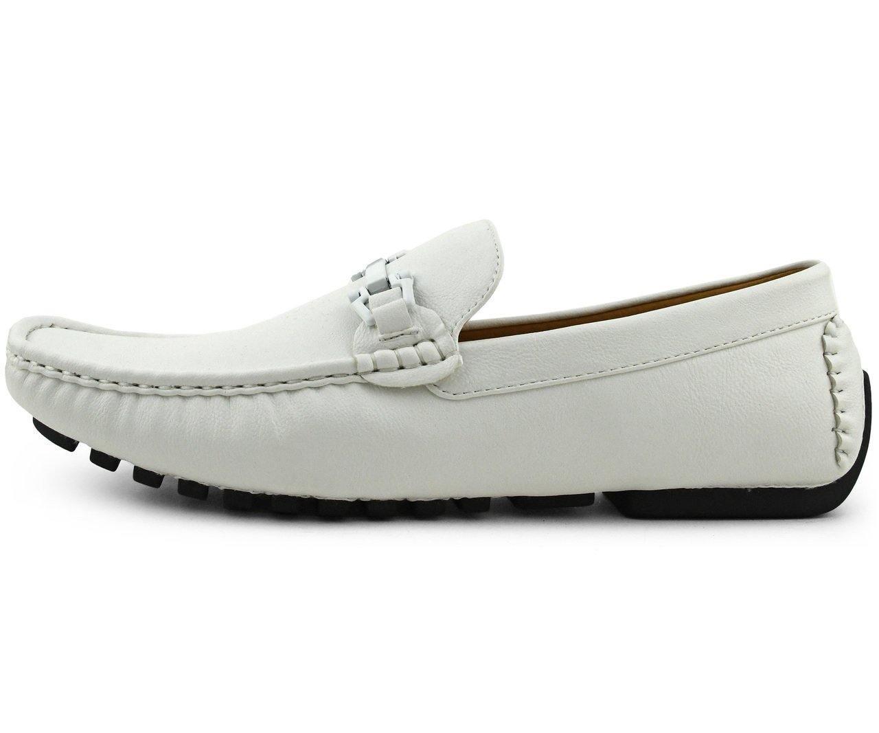 Men's White Casual Driving Moccasin Loafers - Comfortable Slip-On Shoes for Men | Perfect for Driving, Office & Weekend Outfits