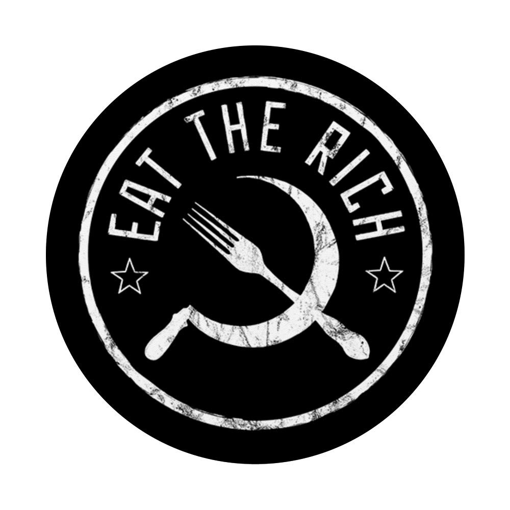 EAT THE RICH Anti-Capitalism Phone Grip with Socket - Perfect for Protest Accessories, Political Activism & Phone Protection