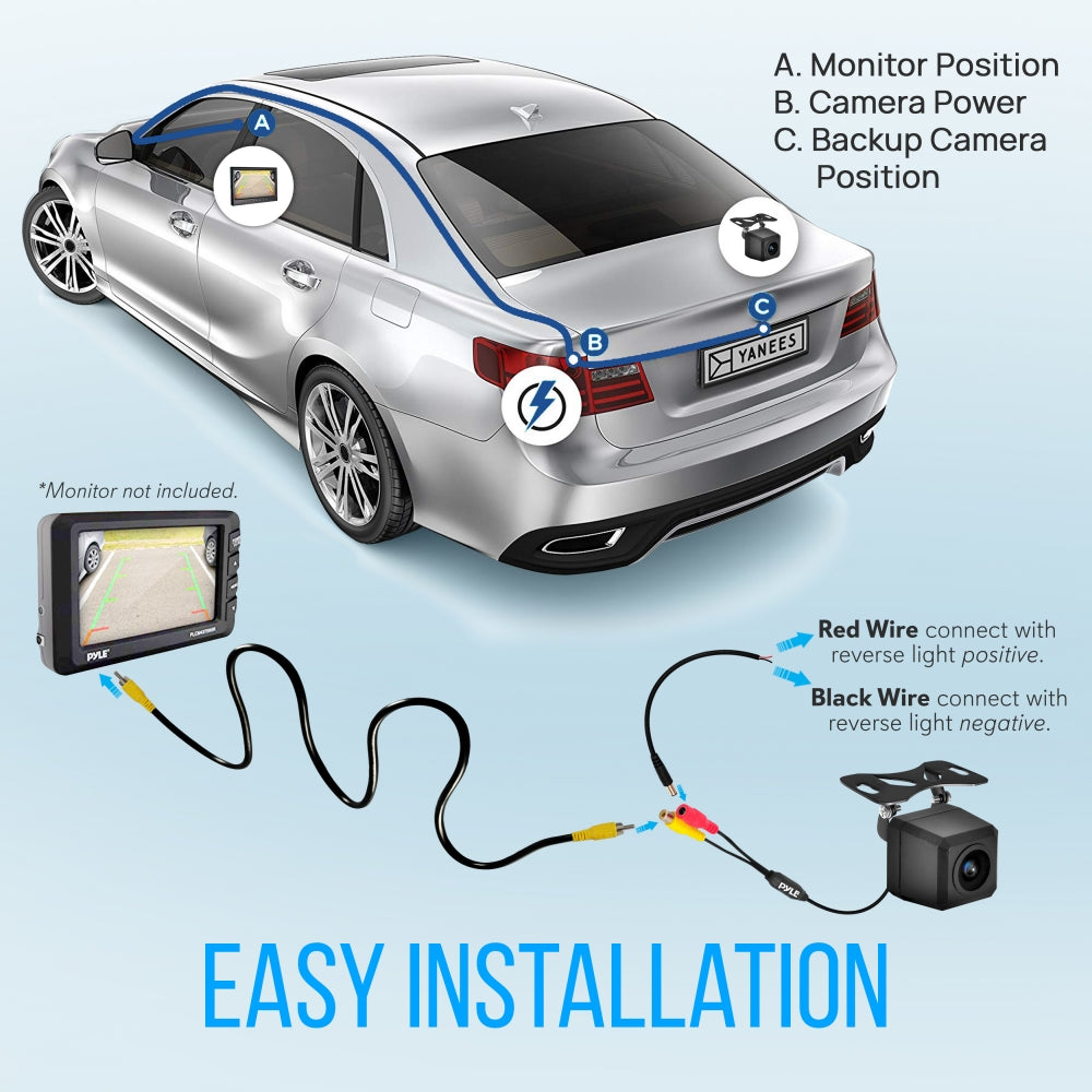 HD 1080P Wireless Backup Camera for Cars - Waterproof Rear View Parking Camera with Night Vision - Easy Installation for Trucks, SUVs, Vans - Perfect for Parking, Reversing & Towing Safety