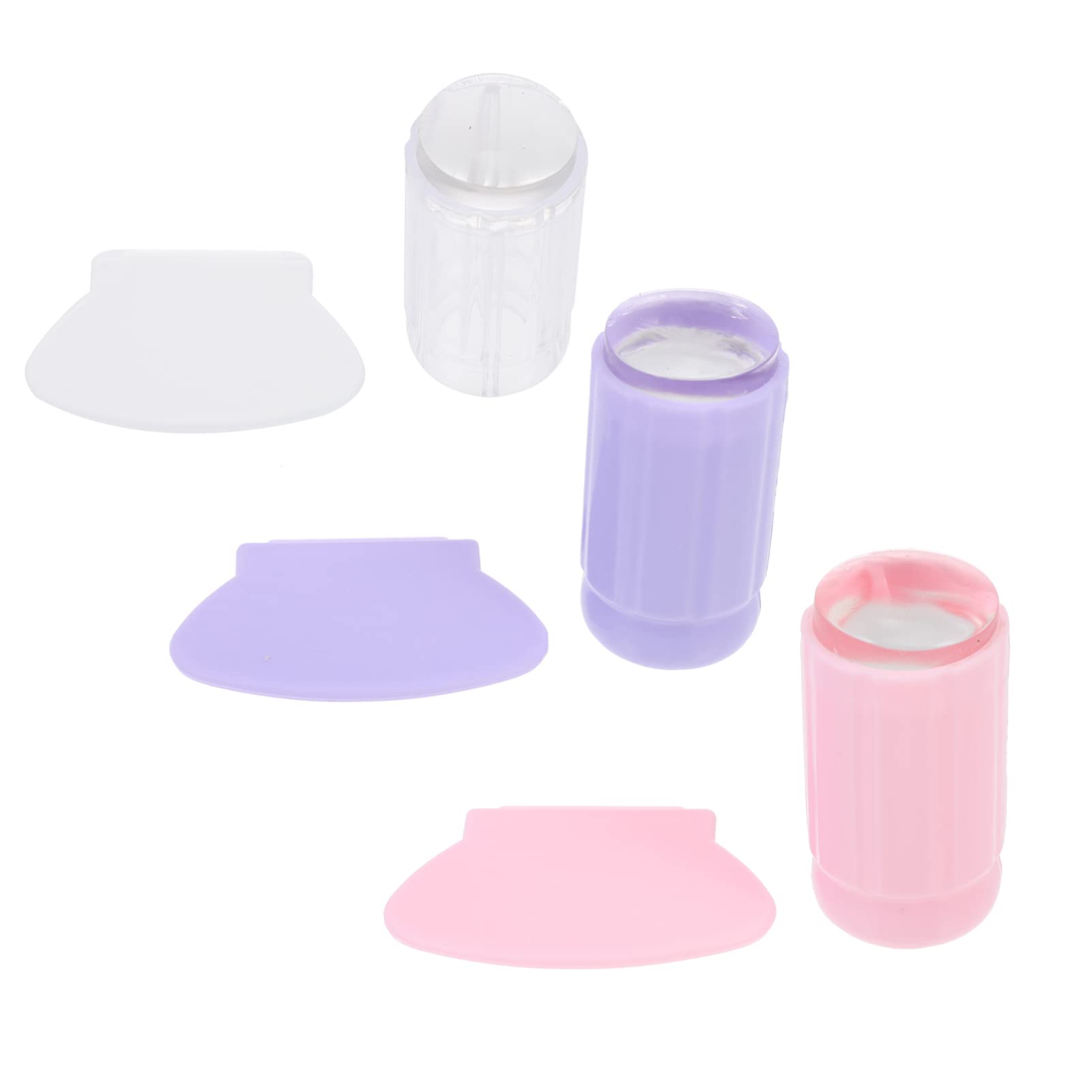 DOITOOL 3 Sets Clear Nail Art Stamper Kit - Silicone Nail Stampers for Professional Nail Makeup, DIY Nail Art, Scrapbooking & Craft Projects - Perfect for Home Salon, Nail Parties & Gift Giving