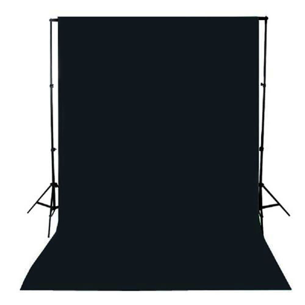 Professional Telescopic Stand with Black Muslin Backdrop - Portable Photography Background Support Kit for Studio, YouTube Videos, and Live Streaming