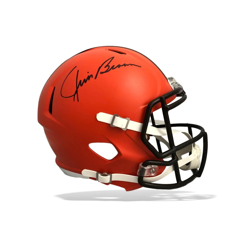Jim Brown Autographed Cleveland Browns Speed Helmet with JSA COA - Authentic NFL Collectible for Fans & Memorabilia Displays