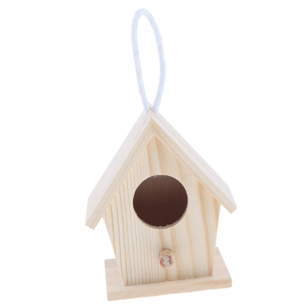 Premium Wooden Bird House for Outdoor Garden - Natural Nest Box for Birds, Squirrels & Ferrets with Circular Perch - Perfect for Backyard, Patio & Wildlife Habitat