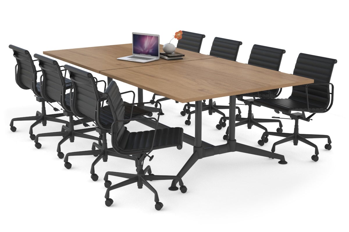 Premium Boardroom Conference Table with Indented Black Legs - 2400L x 1200W Blackjack Style - Perfect for Executive Meetings & Office Decor
