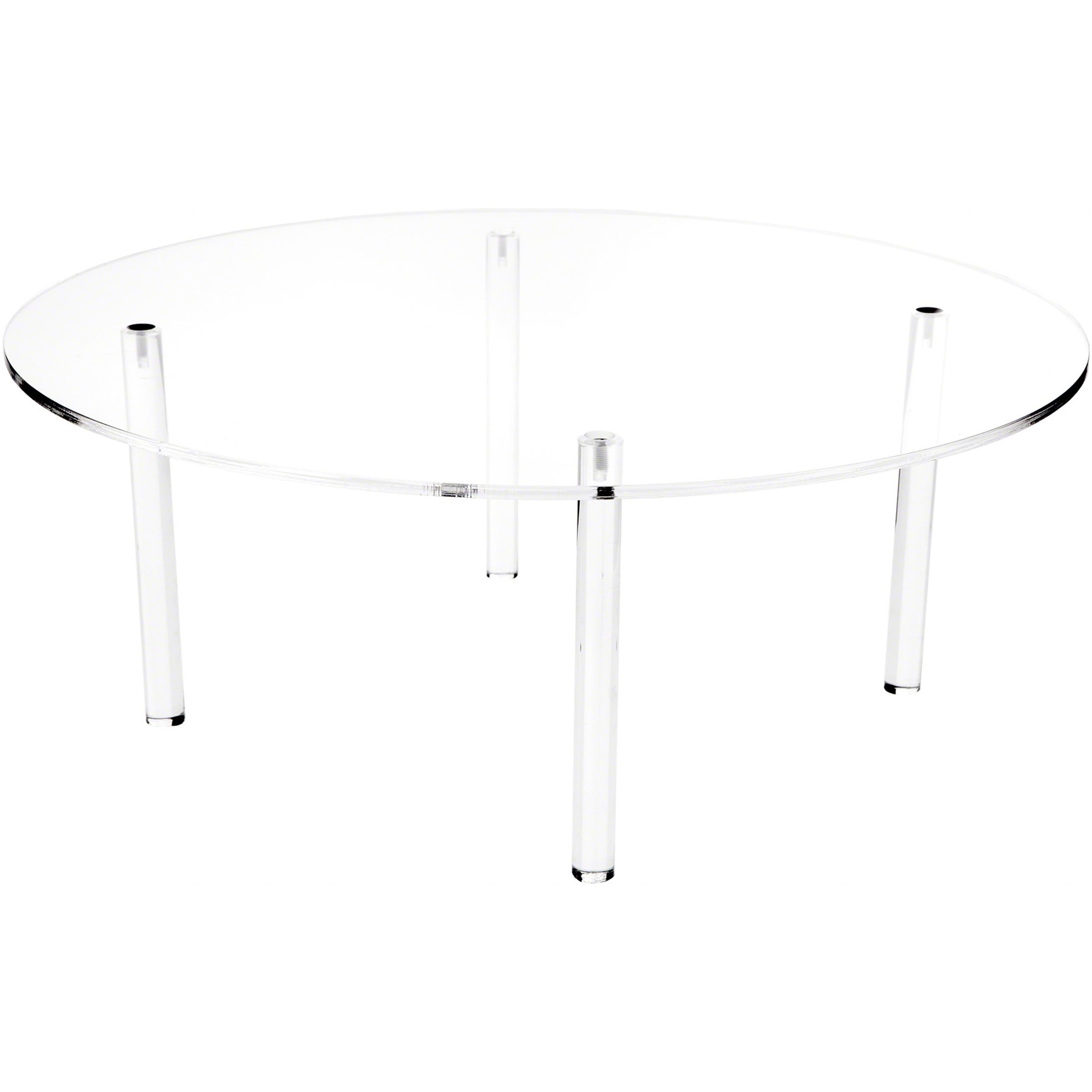 Plymor Clear Acrylic Round 4-Leg Display Riser Stand - 8 Inch Height x 20 Inch Width - Perfect for Retail Store Shelving, Product Showcase, and Home Decor Organization