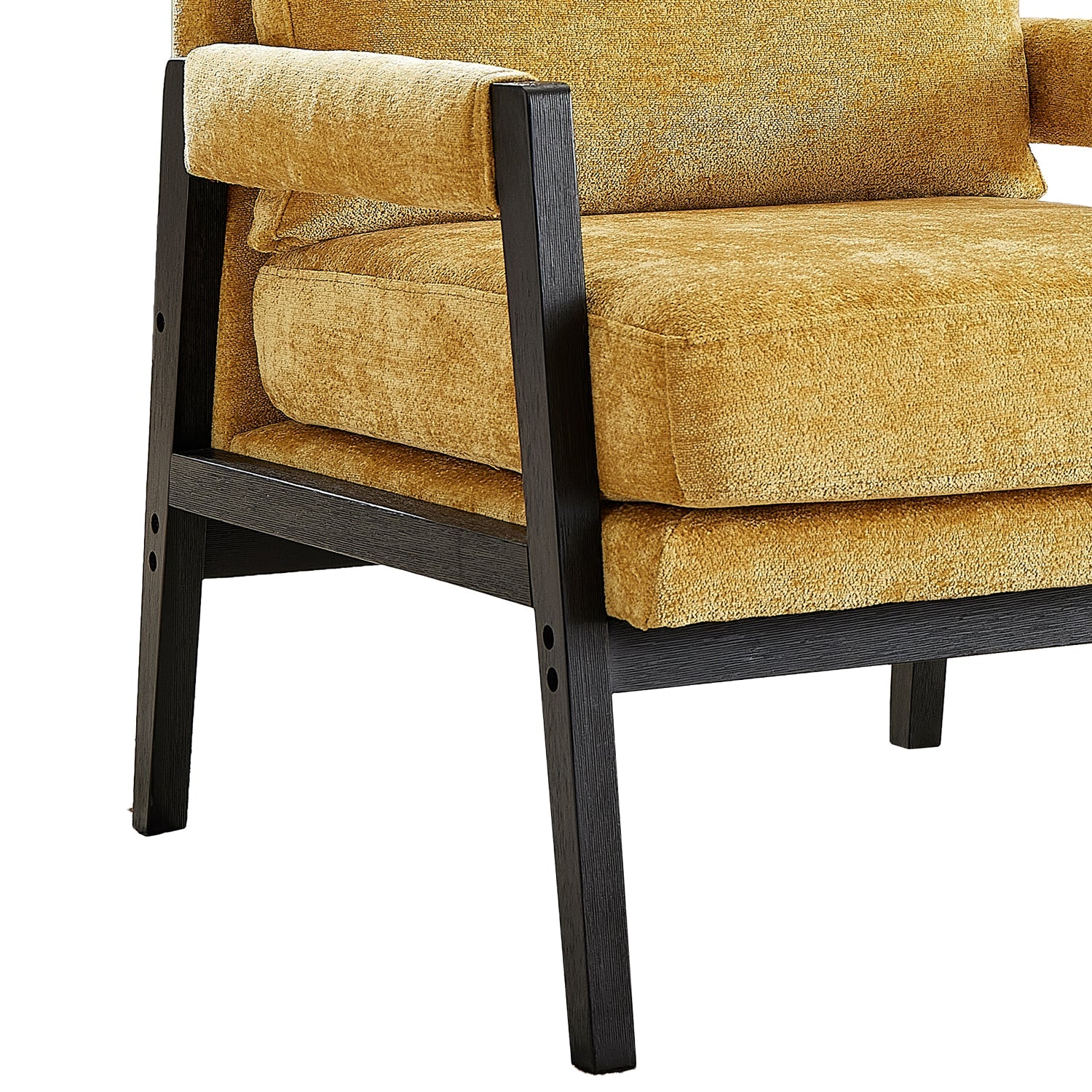 Roundhill Furniture Kelly Mid Century Modern Chenille Upholstered Accent Armchair - Stylish Living Room Chair for Home Office, Lounge & Reading Nook