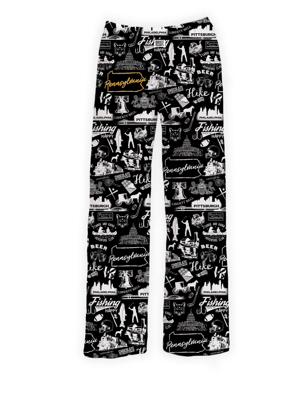 BRIEF INSANITY Unisex Lounge Pajama Pants - Soft & Comfortable Loungewear with State & City Chalk Graphic Design | Perfect for Relaxing at Home, Lounging, or Casual Sleepwear