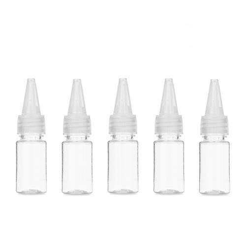 5PCS 5ml Empty Dropper Bottles with Twist Cap - Clear Refillable Squeeze Bottles for Oil, Paint, Liquid Glue - Perfect for DIY Crafts, Essential Oils & Art Projects