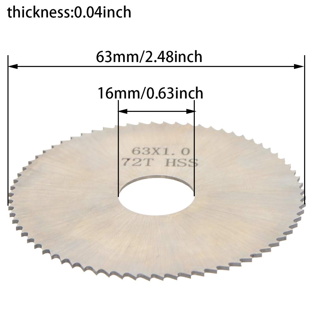 HSS Circular Saw Blade 63mm x 16mm - 72T Metal Cutting Disc for Rotary Tools | DIY & Metalworking