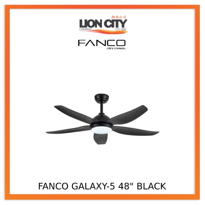 Fanco Galaxy 5 38/48/56 Inch DC LED Ceiling Fan with Remote Control - Energy Efficient Quiet Operation for Bedroom, Living Room & Outdoor Spaces