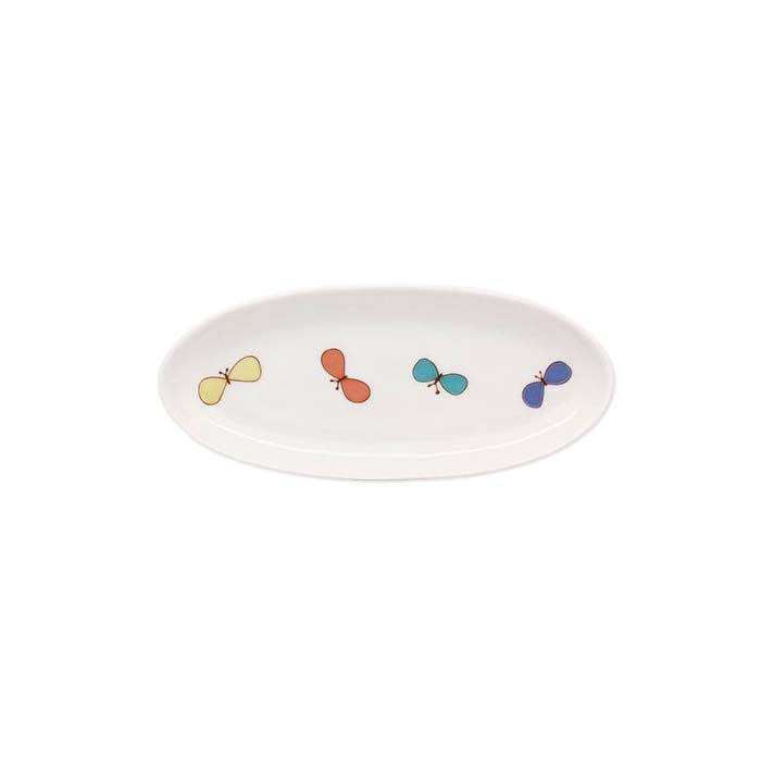 Harekutani Porcelain Butterfly Oval Plate - Elegant Decorative Dish for Home Decor, Wedding, Party & Gift Giving
