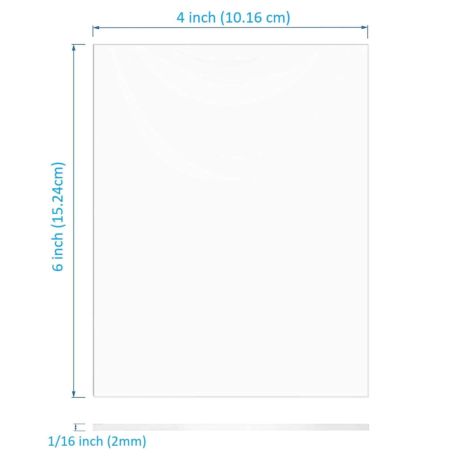 Clear Acrylic Sheets 4x6 Inch x 2mm - 3 Pack Plexiglass Panels for DIY Display, Signage, Painting, Picture Frames & Craft Projects - Perfect for Home Decor, Office Signs, Art Displays and Light Diffusers