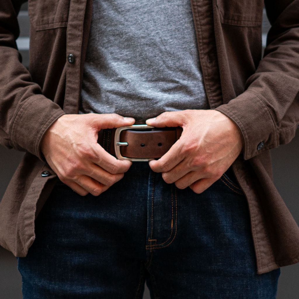 Premium Genuine Leather Belt for Men - Handcrafted Arizona Adobe Brown - Durable & Stylish for Casual, Office & Formal Wear