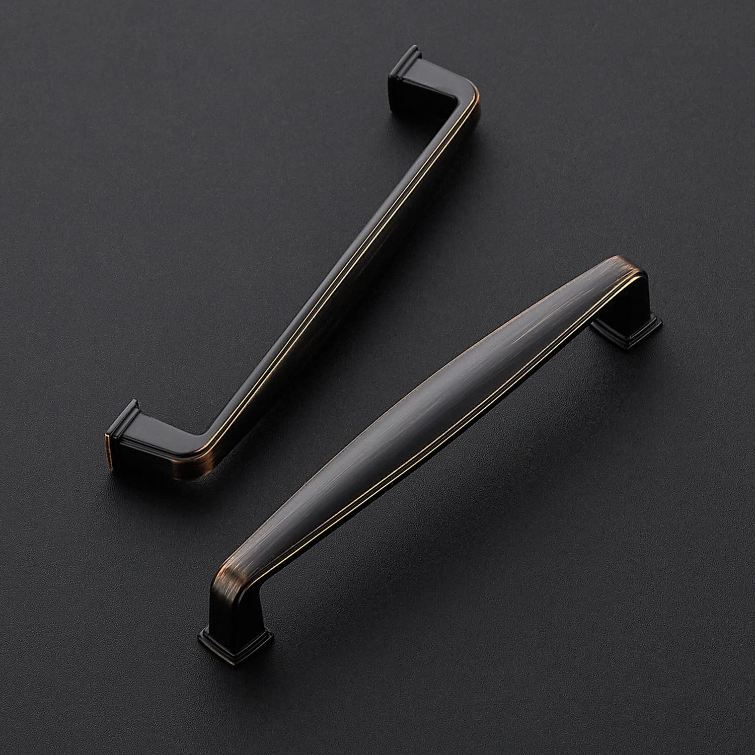 Ravinte 5-Pack Solid 5-Inch Oil Rubbed Bronze Cabinet Handles & Drawer Pulls - Durable Kitchen Cabinet Hardware for Cabinets, Cupboards & Drawers (Perfect for Home Renovation & DIY Projects)