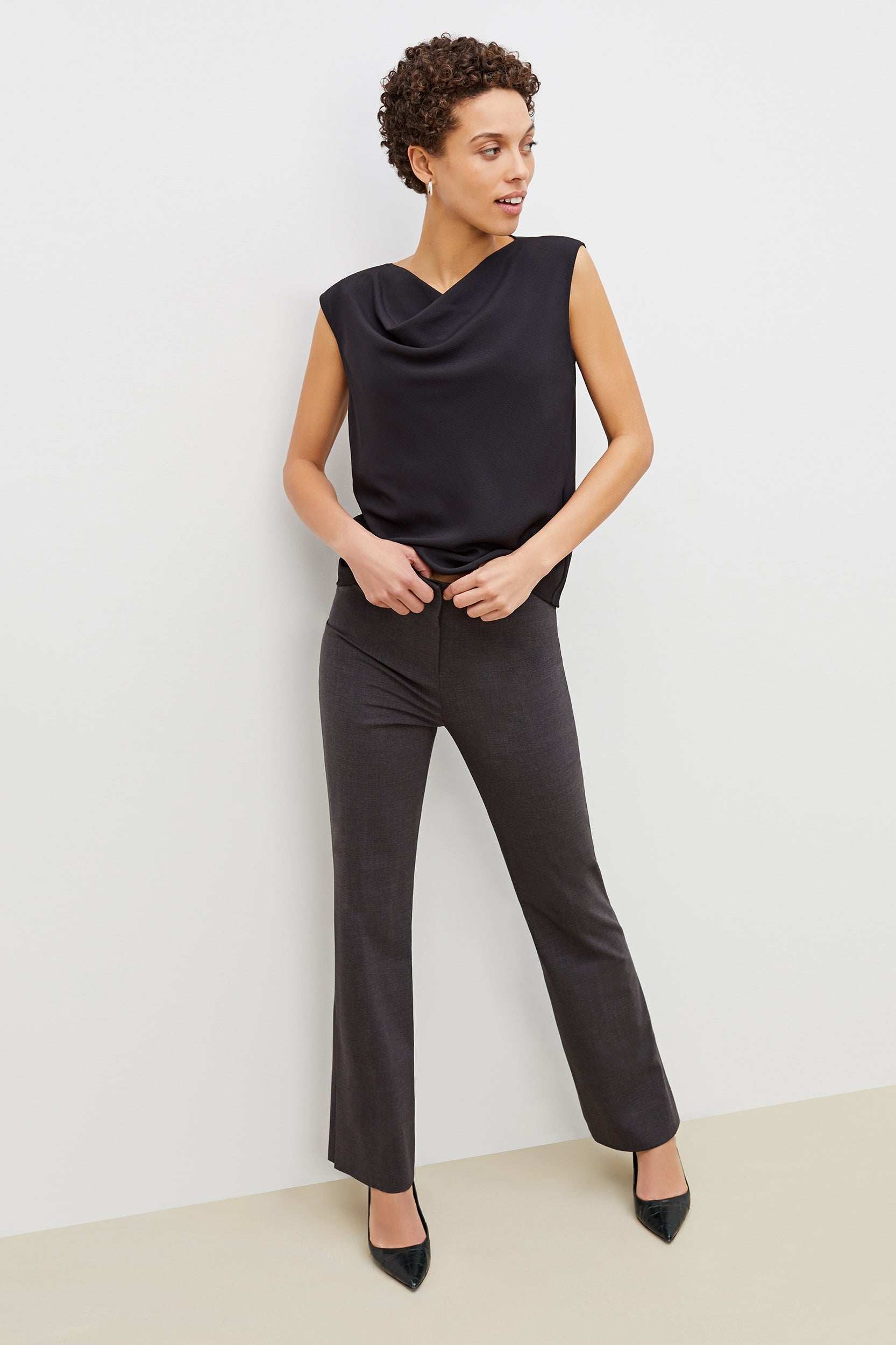 Clooney Pant - Premium Tropical Wool Men's Trousers in Gray Melange | Perfect for Business Casual & Summer Office Wear