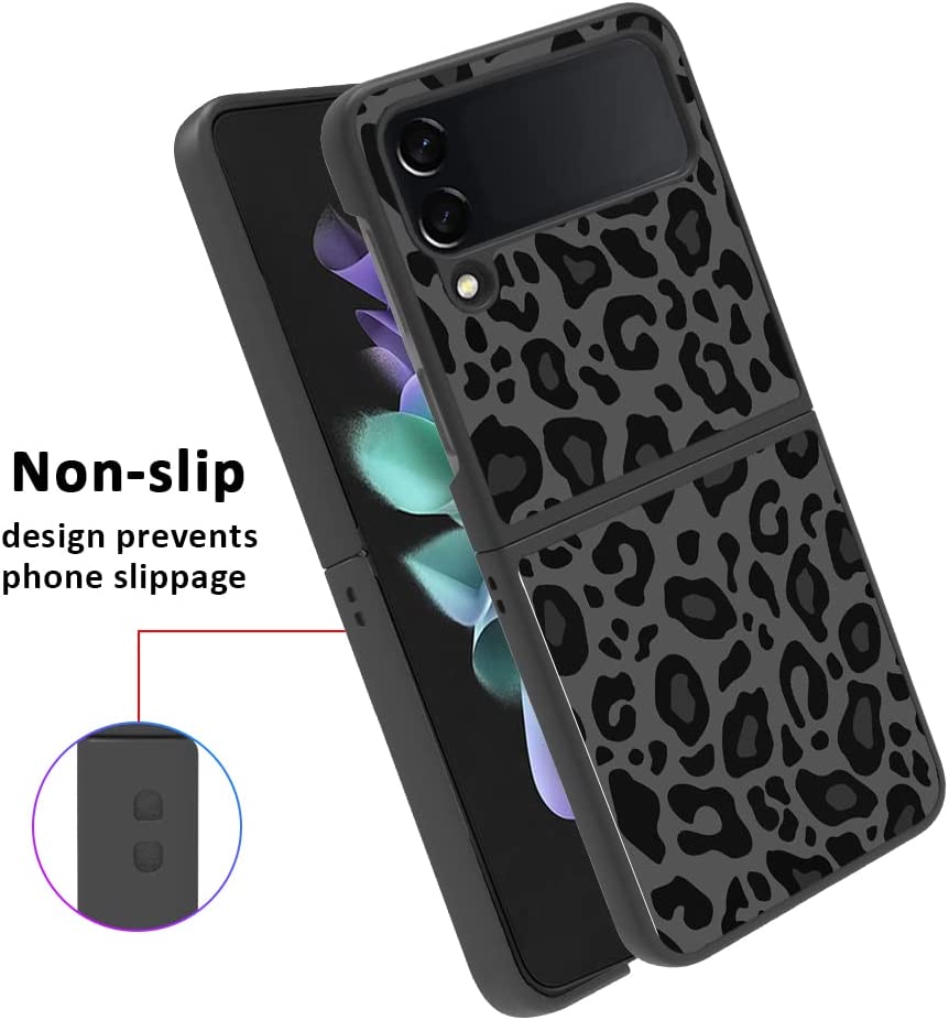 Samsung Galaxy Z Flip 4 Case - Black Leopard TPU Protective Cover with Stylish Pattern | Shockproof & Scratch Resistant | Perfect for Daily Use, Travel & Outdoor Activities